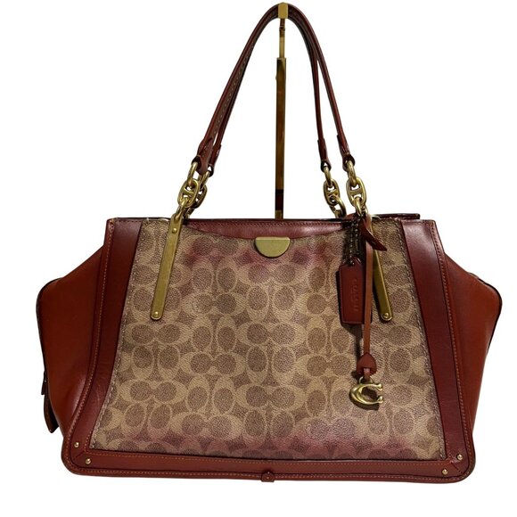 Coach Womems Dreamer Signature Canvas Sholder Bag - Picture 1 of 16